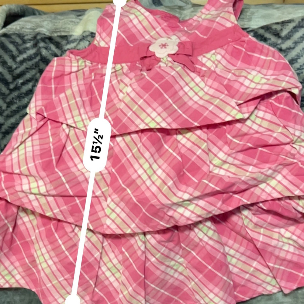 Gymboree Baby Pink Plaid Ruffle Dress 18-24M Flower Accent - Picture 7 of 7